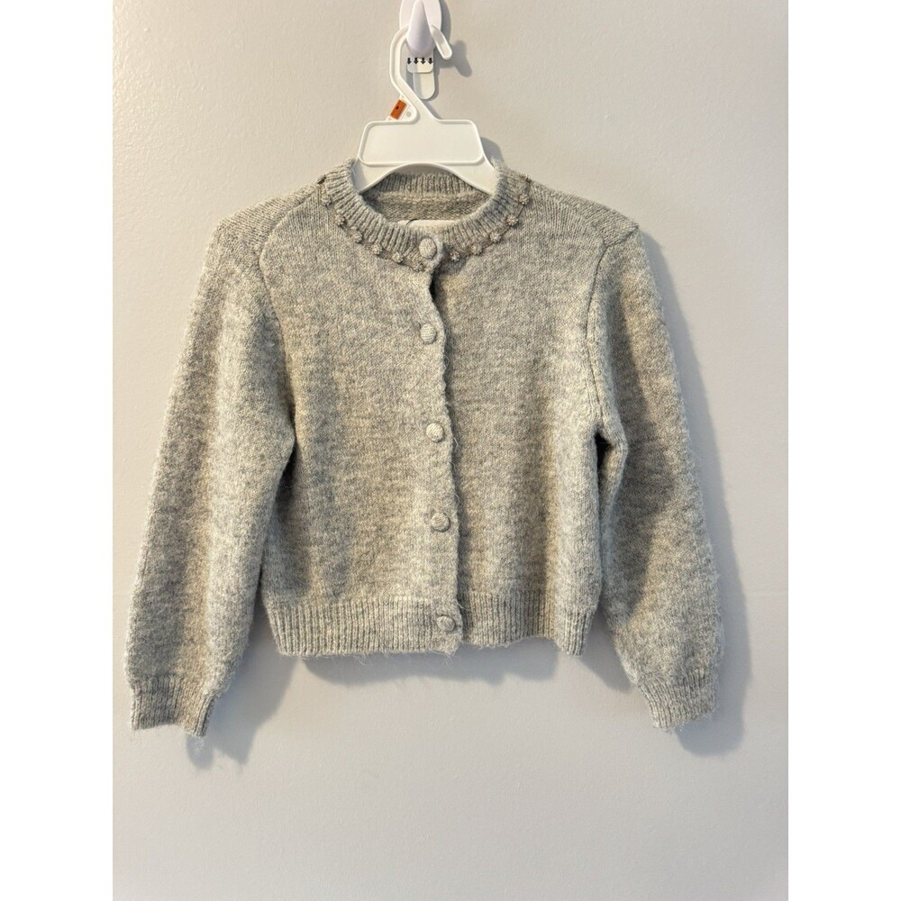 ZARA Girls Cardigan Sweater Gray 8-9 Years Winter Button-Up